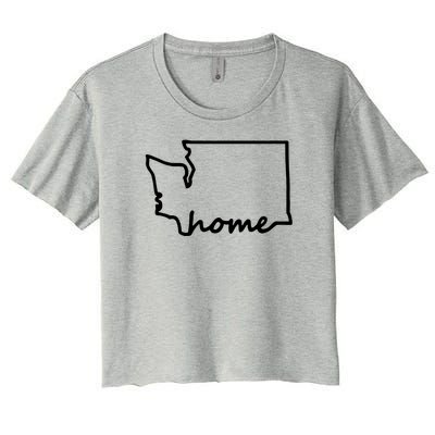 Washington Home State Map Women's Crop Top Tee