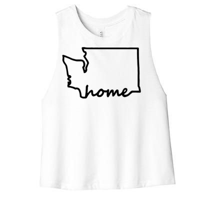 Washington Home State Map Women's Racerback Cropped Tank