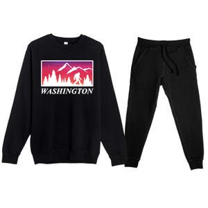 Washington Pacific Northwest Big Foot Premium Crewneck Sweatsuit Set