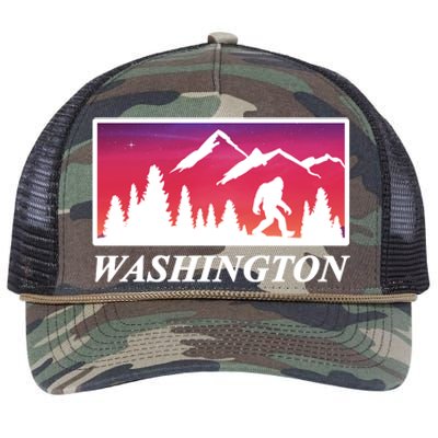 Washington Pacific Northwest Big Foot Retro Rope Trucker Hat Cap