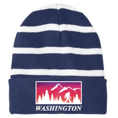 Washington Pacific Northwest Big Foot Striped Beanie with Solid Band