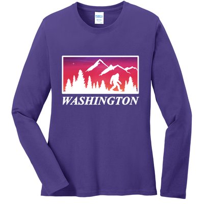 Washington Pacific Northwest Big Foot Ladies Long Sleeve Shirt