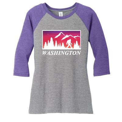 Washington Pacific Northwest Big Foot Women's Tri-Blend 3/4-Sleeve Raglan Shirt