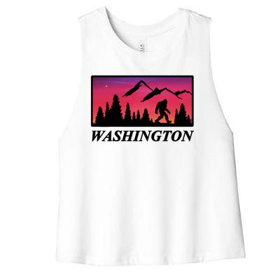 Washington Pacific Northwest Big Foot Women's Racerback Cropped Tank