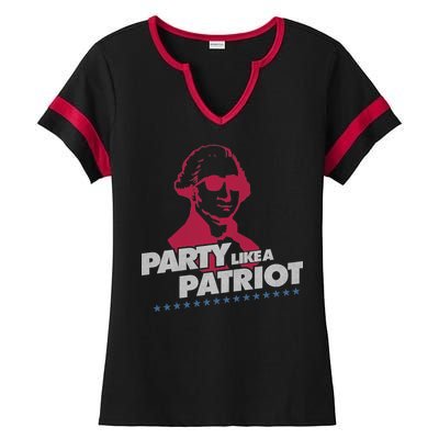 Washington Party Like a Patriot Ladies Halftime Notch Neck Tee