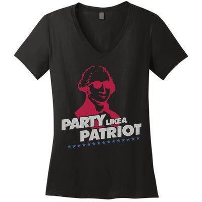 Washington Party Like a Patriot Women's V-Neck T-Shirt