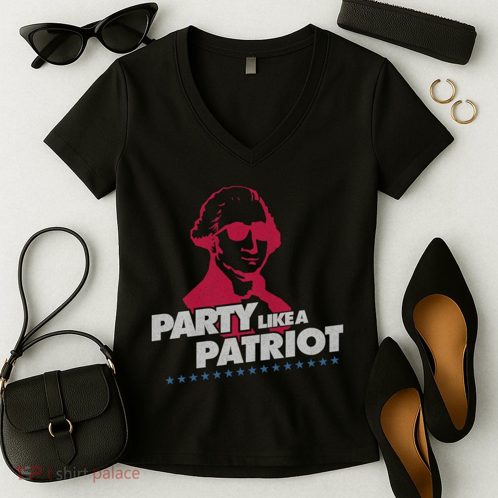 Washington Party Like a Patriot Women's V-Neck T-Shirt