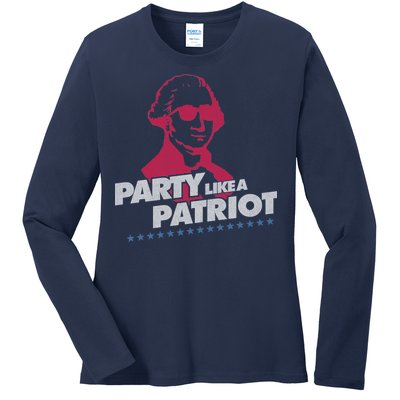 Washington Party Like a Patriot Ladies Long Sleeve Shirt