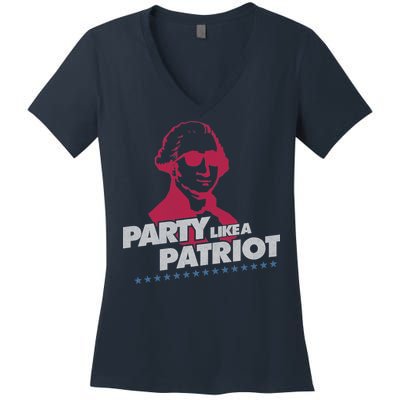 Washington Party Like a Patriot Women's V-Neck T-Shirt