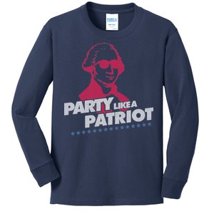 Washington Party Like a Patriot Kids Long Sleeve Shirt