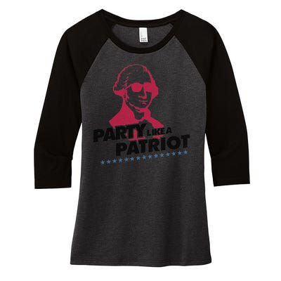 Washington Party Like a Patriot Women's Tri-Blend 3/4-Sleeve Raglan Shirt