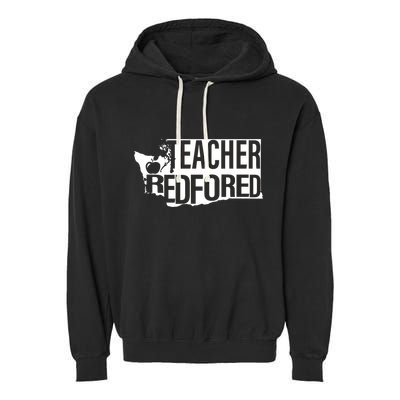 Washington Teacher Red For Ed Education Garment-Dyed Fleece Hoodie