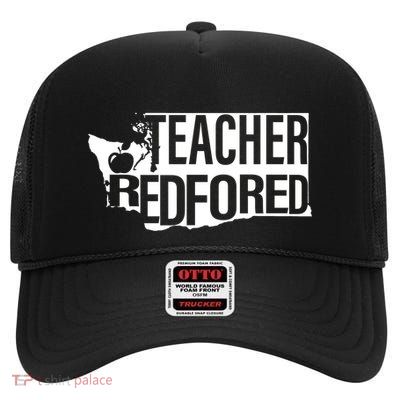 Washington Teacher Red For Ed Education High Crown Mesh Back Trucker Hat