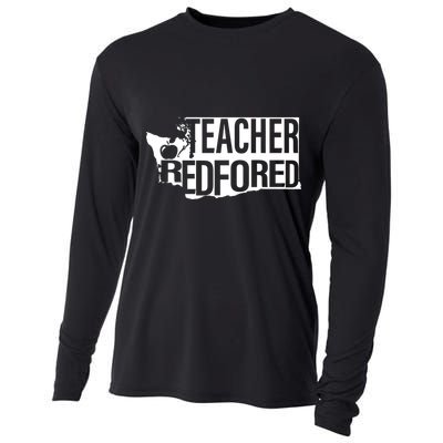 Washington Teacher Red For Ed Education Cooling Performance Long Sleeve Crew