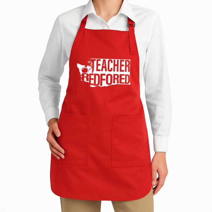 Washington Teacher Red For Ed Education Apron