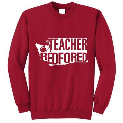 Washington Teacher Red For Ed Education Tall Sweatshirt