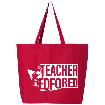 Washington Teacher Red For Ed Education 25L Jumbo Tote