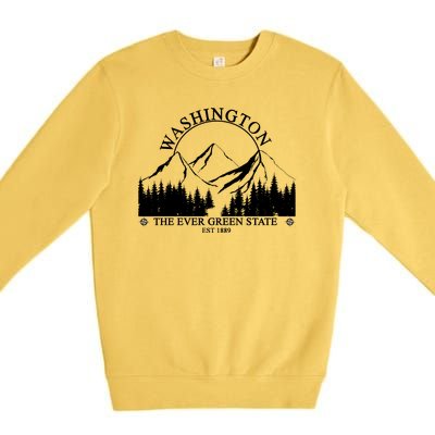 Washington The Ever Green State Premium Crewneck Sweatshirt