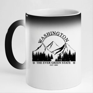 Washington The Ever Green State 11oz Black Color Changing Mug