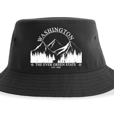 Washington The Ever Green State Sustainable Bucket Hat