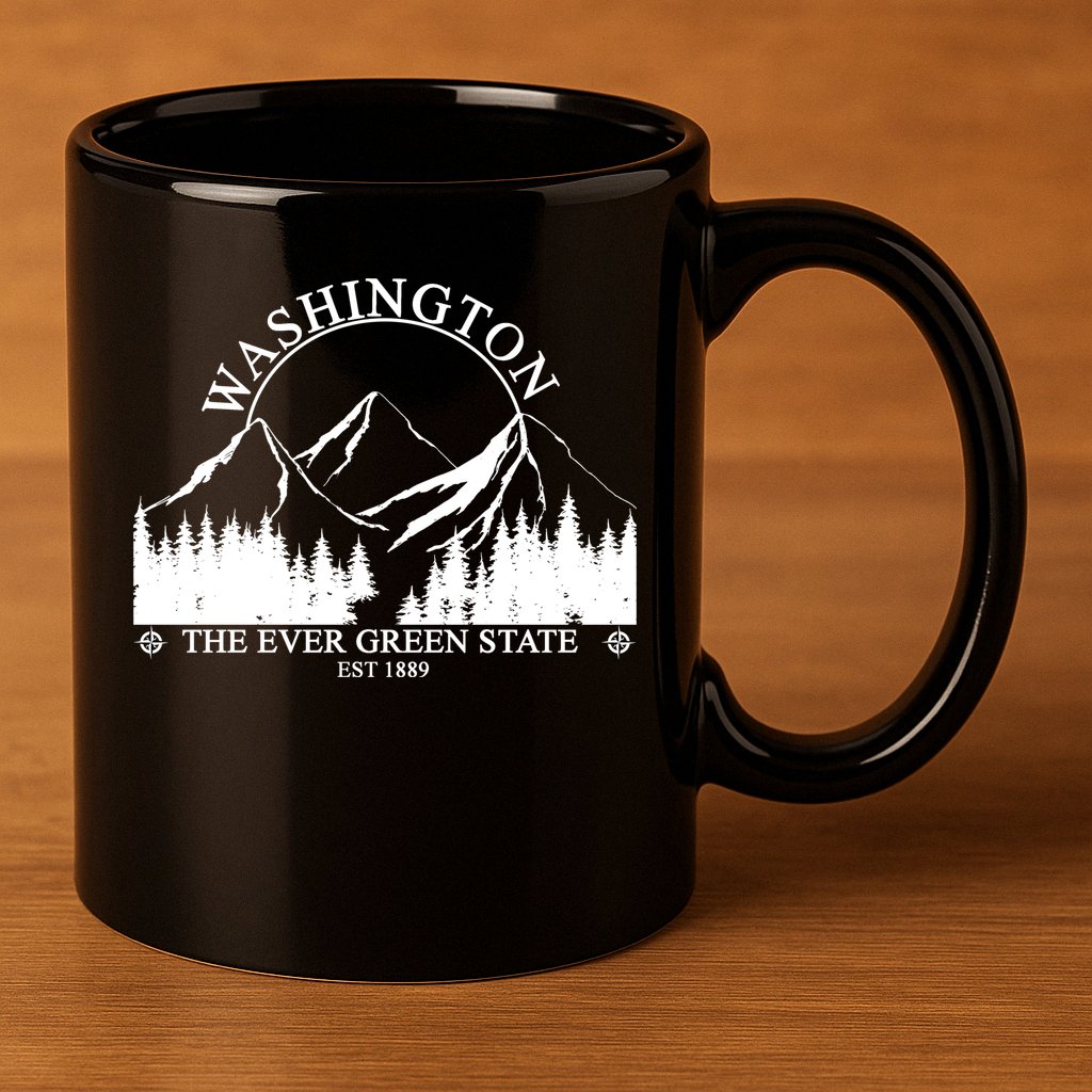 Washington The Ever Green State 11oz C Handle Ceramic Mug