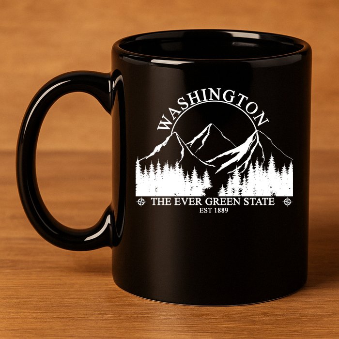 Washington The Ever Green State 11oz C Handle Ceramic Mug