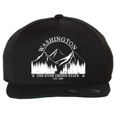 Washington The Ever Green State Wool Snapback Cap