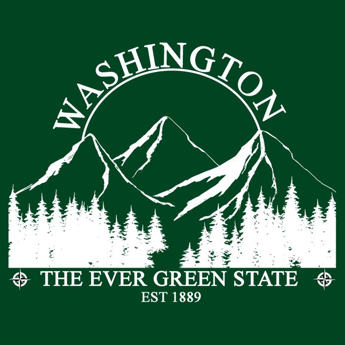 Washington The Ever Green State Cooling Performance Crew T-Shirt