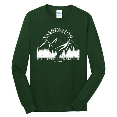 Washington The Ever Green State Tall Long Sleeve T-Shirt