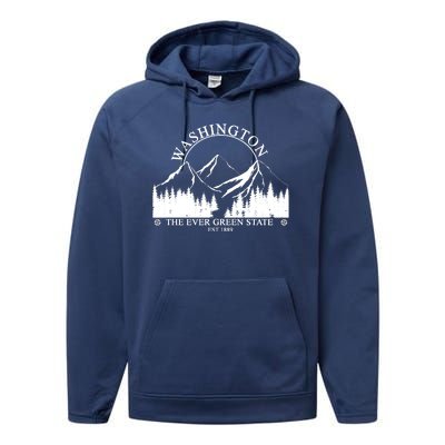 Washington The Ever Green State Performance Fleece Hoodie