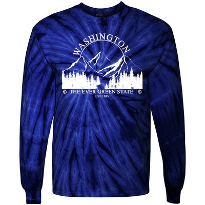 Washington The Ever Green State Tie-Dye Long Sleeve Shirt