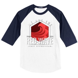 We Are The Red Wave Trump 2024 Vote Republican Baseball Sleeve Shirt