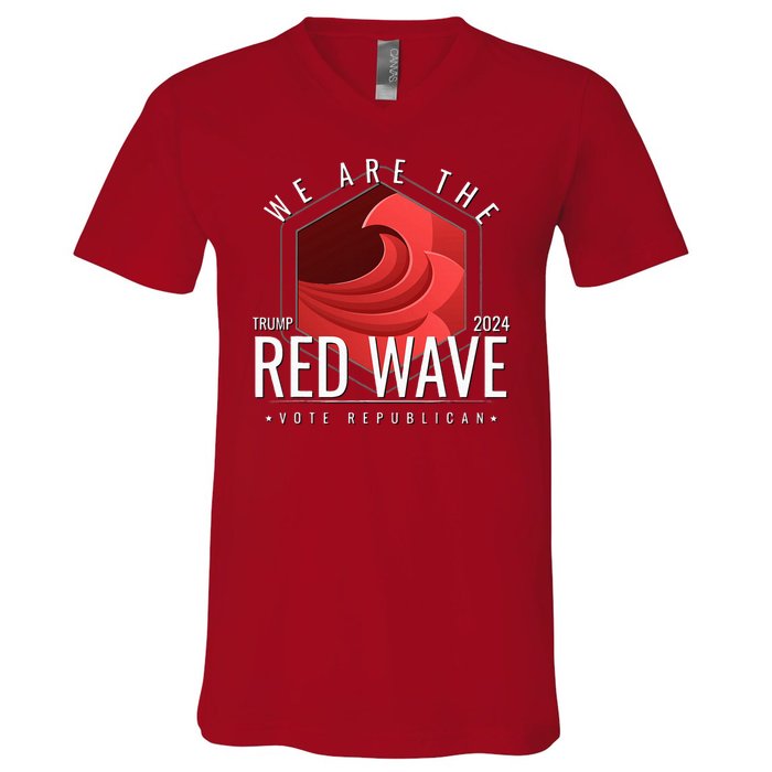 We Are The Red Wave Trump 2024 Vote Republican V-Neck T-Shirt