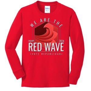 We Are The Red Wave Trump 2024 Vote Republican Kids Long Sleeve Shirt