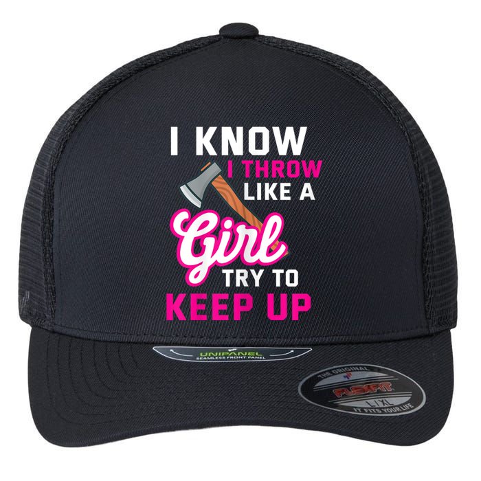 Womens Axe Throwing Quote For Your Axe Throwing Girlfriend Flexfit Unipanel Trucker Cap