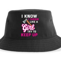 Womens Axe Throwing Quote For Your Axe Throwing Girlfriend Sustainable Bucket Hat