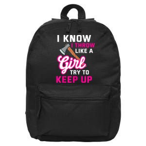 Womens Axe Throwing Quote For Your Axe Throwing Girlfriend 16 in Basic Backpack