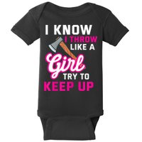 Womens Axe Throwing Quote For Your Axe Throwing Girlfriend Baby Bodysuit