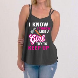 Womens Axe Throwing Quote For Your Axe Throwing Girlfriend Women's Strappy Tank