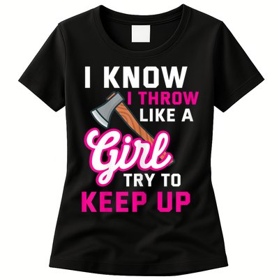 Womens Axe Throwing Quote For Your Axe Throwing Girlfriend Womens T-Shirt