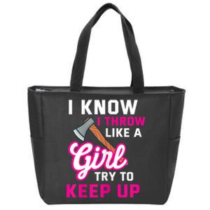 Womens Axe Throwing Quote For Your Axe Throwing Girlfriend Zip Tote Bag