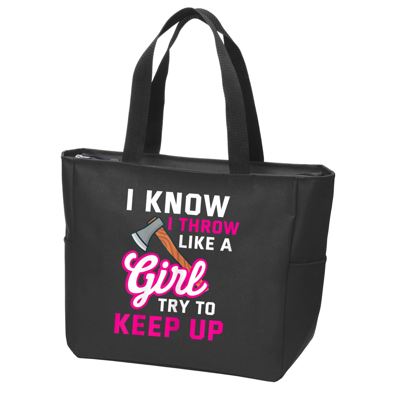 Womens Axe Throwing Quote For Your Axe Throwing Girlfriend Zip Tote Bag