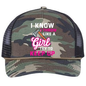 Womens Axe Throwing Quote For Your Axe Throwing Girlfriend Retro Rope Trucker Hat Cap