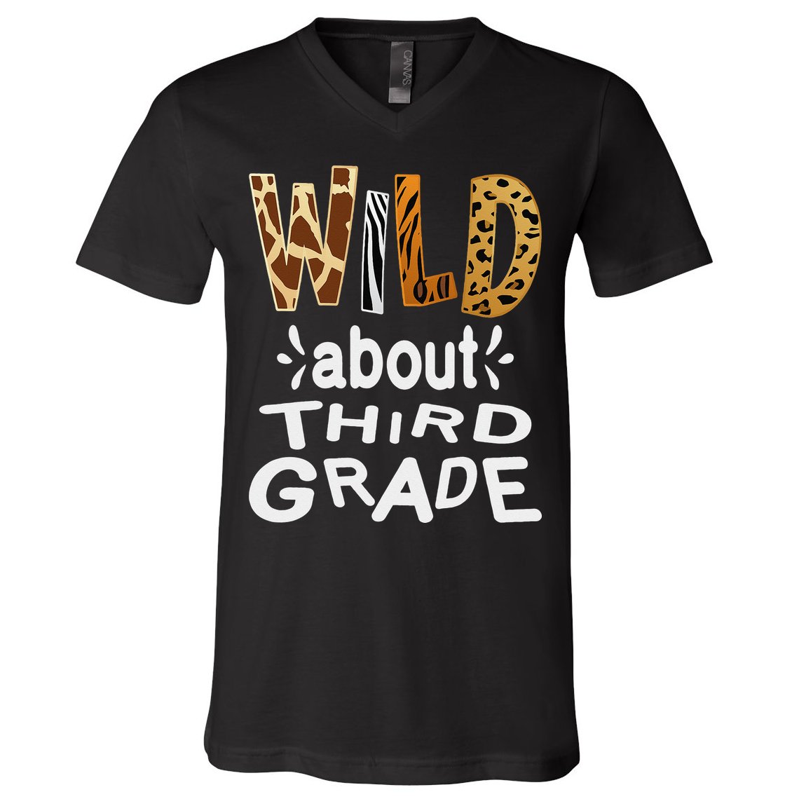 Wild about Third Grade Teacher Student First Day Of School V-Neck T-Shirt