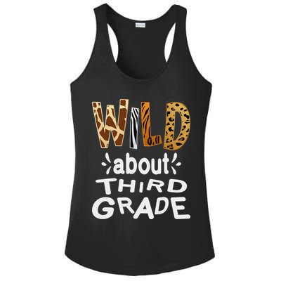 Wild about Third Grade Teacher Student First Day Of School Ladies PosiCharge Competitor Racerback Tank