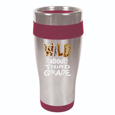 Wild about Third Grade Teacher Student First Day Of School 16oz Travel Tumbler