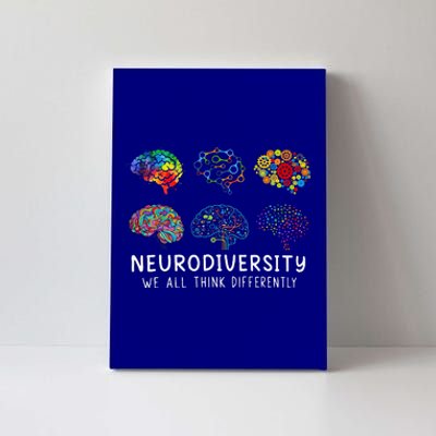 We All Think Differently Brain Autism Neurodiversity Canvas