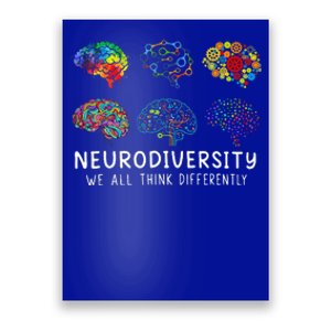 We All Think Differently Brain Autism Neurodiversity Poster