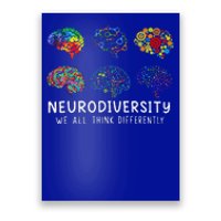 We All Think Differently Brain Autism Neurodiversity Poster