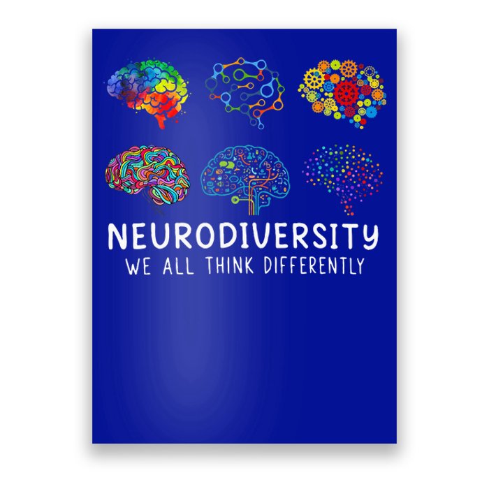 We All Think Differently Brain Autism Neurodiversity Poster